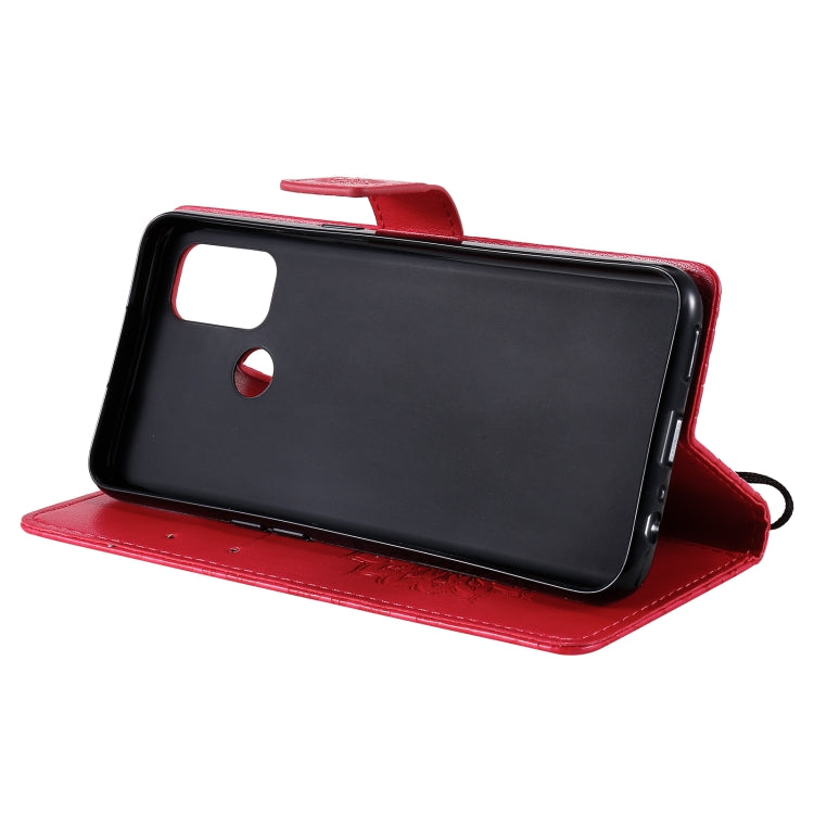 For OPPO A53(2020) / A33(2020) / A53s / A32 Sun Embossing Pattern Horizontal Flip Leather Case with Card Slot & Holder & Wallet & Lanyard