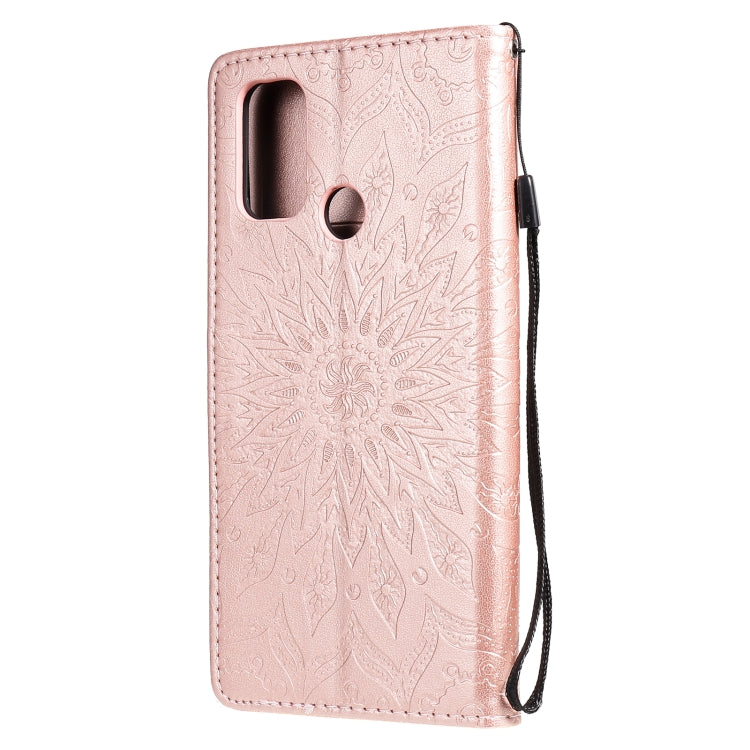 For OPPO A53(2020) / A33(2020) / A53s / A32 Sun Embossing Pattern Horizontal Flip Leather Case with Card Slot & Holder & Wallet & Lanyard