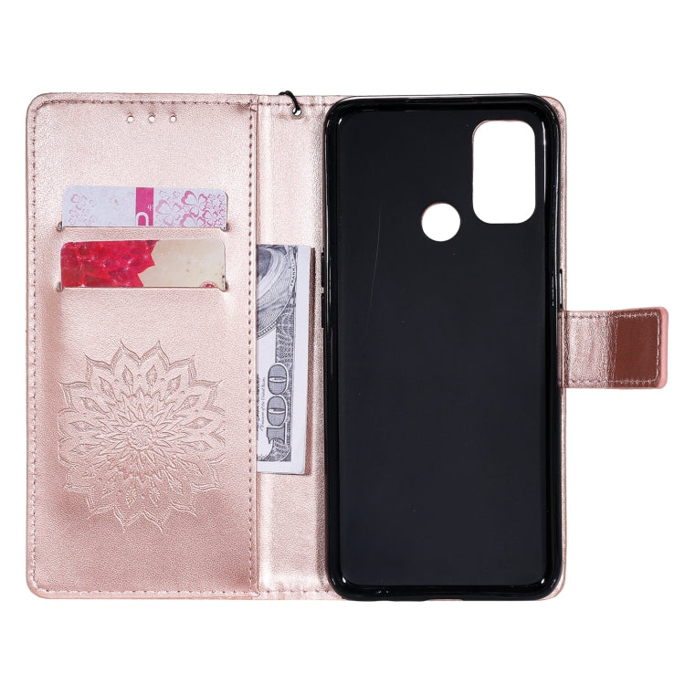 For OPPO A53(2020) / A33(2020) / A53s / A32 Sun Embossing Pattern Horizontal Flip Leather Case with Card Slot & Holder & Wallet & Lanyard