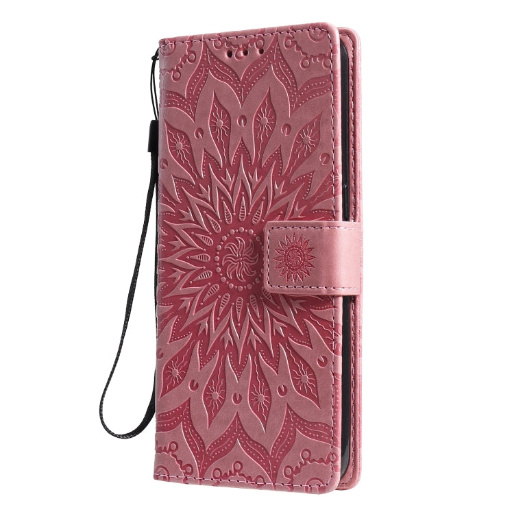 For OPPO F17 / A73 Sun Embossing Pattern Horizontal Flip Leather Case with Card Slot & Holder & Wallet & Lanyard