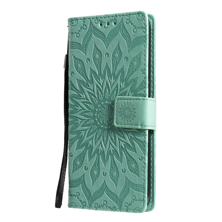 For OPPO F17 / A73 Sun Embossing Pattern Horizontal Flip Leather Case with Card Slot & Holder & Wallet & Lanyard