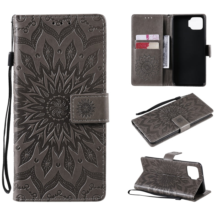 For OPPO F17 / A73 Sun Embossing Pattern Horizontal Flip Leather Case with Card Slot & Holder & Wallet & Lanyard