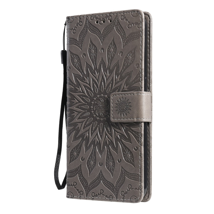 For OPPO F17 / A73 Sun Embossing Pattern Horizontal Flip Leather Case with Card Slot & Holder & Wallet & Lanyard