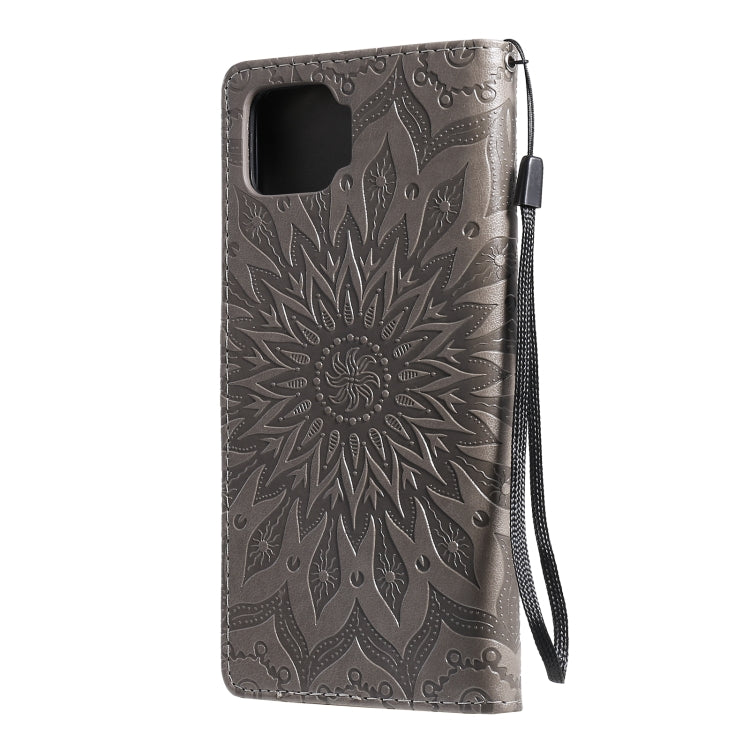 For OPPO F17 / A73 Sun Embossing Pattern Horizontal Flip Leather Case with Card Slot & Holder & Wallet & Lanyard