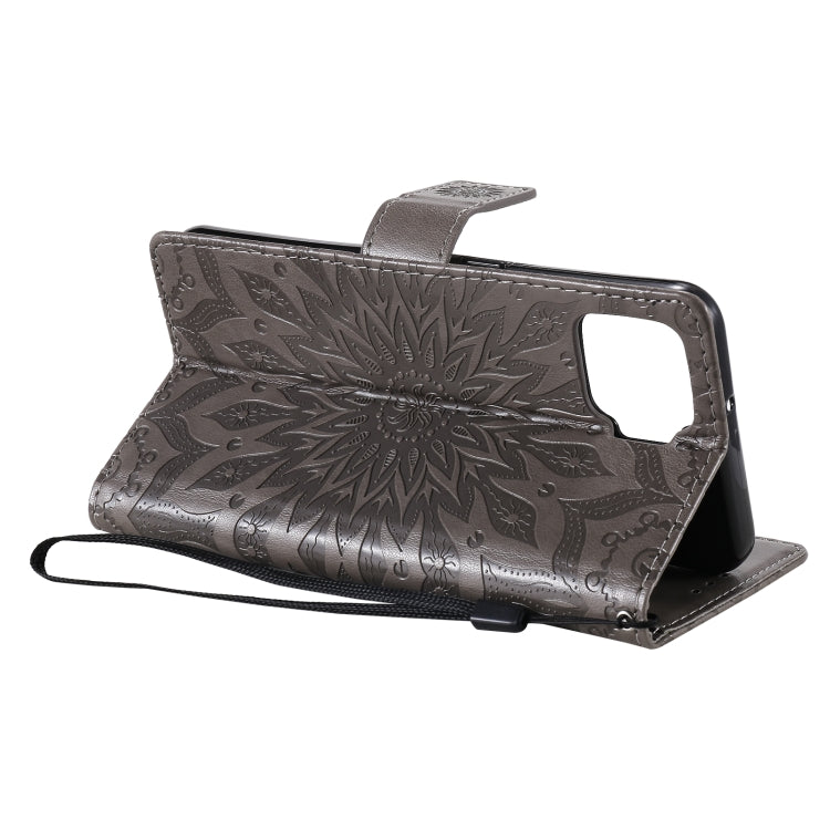 For OPPO F17 / A73 Sun Embossing Pattern Horizontal Flip Leather Case with Card Slot & Holder & Wallet & Lanyard