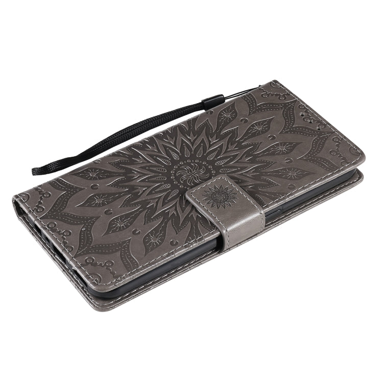For OPPO F17 / A73 Sun Embossing Pattern Horizontal Flip Leather Case with Card Slot & Holder & Wallet & Lanyard