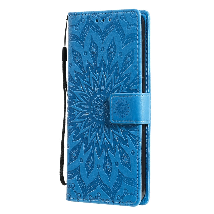 For OPPO F17 / A73 Sun Embossing Pattern Horizontal Flip Leather Case with Card Slot & Holder & Wallet & Lanyard