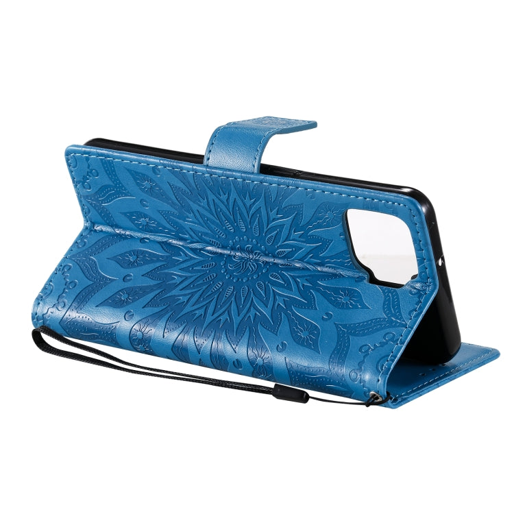 For OPPO F17 / A73 Sun Embossing Pattern Horizontal Flip Leather Case with Card Slot & Holder & Wallet & Lanyard