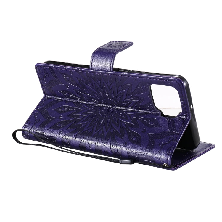 For OPPO F17 / A73 Sun Embossing Pattern Horizontal Flip Leather Case with Card Slot & Holder & Wallet & Lanyard