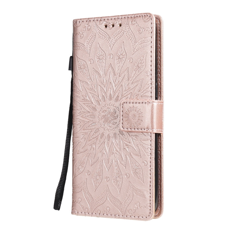 For OPPO F17 / A73 Sun Embossing Pattern Horizontal Flip Leather Case with Card Slot & Holder & Wallet & Lanyard