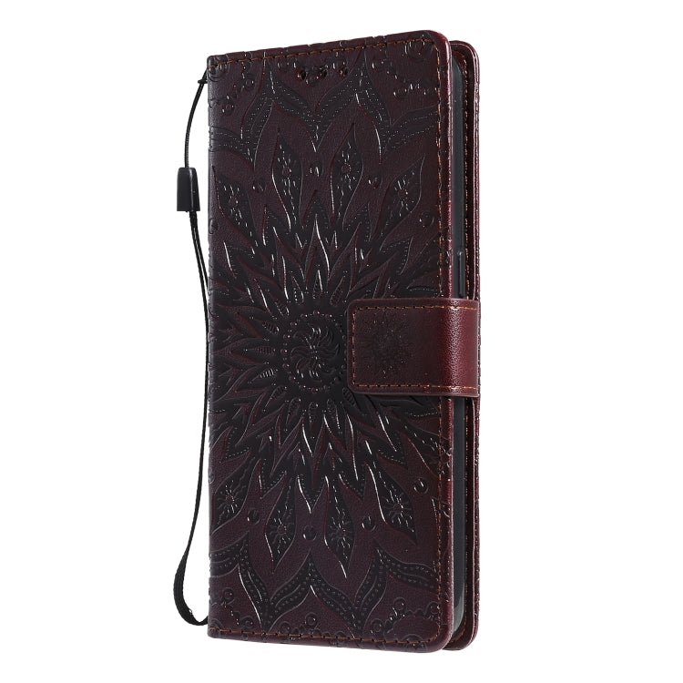 For OPPO F17 / A73 Sun Embossing Pattern Horizontal Flip Leather Case with Card Slot & Holder & Wallet & Lanyard