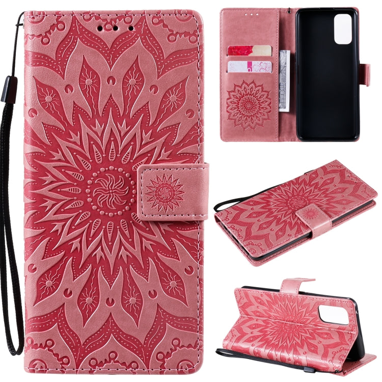 For OPPO Realme 7 Pro Sun Embossing Pattern Horizontal Flip Leather Case with Card Slot & Holder & Wallet & Lanyard