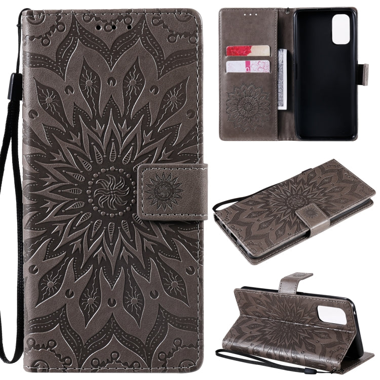 For OPPO Realme 7 Pro Sun Embossing Pattern Horizontal Flip Leather Case with Card Slot & Holder & Wallet & Lanyard