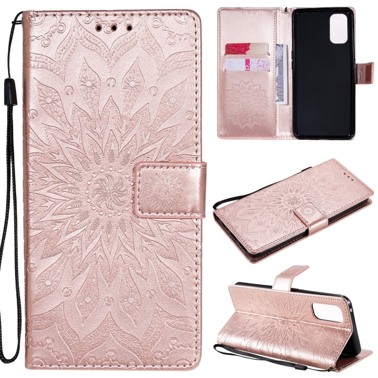 For OPPO Realme 7 Pro Sun Embossing Pattern Horizontal Flip Leather Case with Card Slot & Holder & Wallet & Lanyard