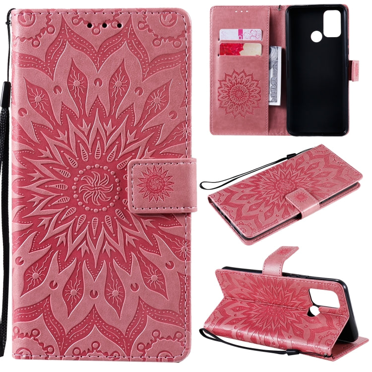 For OPPO Realme 7i / C17 Sun Embossing Pattern Horizontal Flip Leather Case with Card Slot & Holder & Wallet & Lanyard
