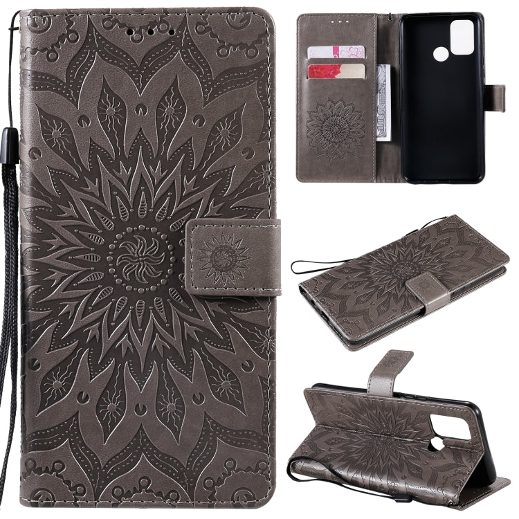 For OPPO Realme 7i / C17 Sun Embossing Pattern Horizontal Flip Leather Case with Card Slot & Holder & Wallet & Lanyard