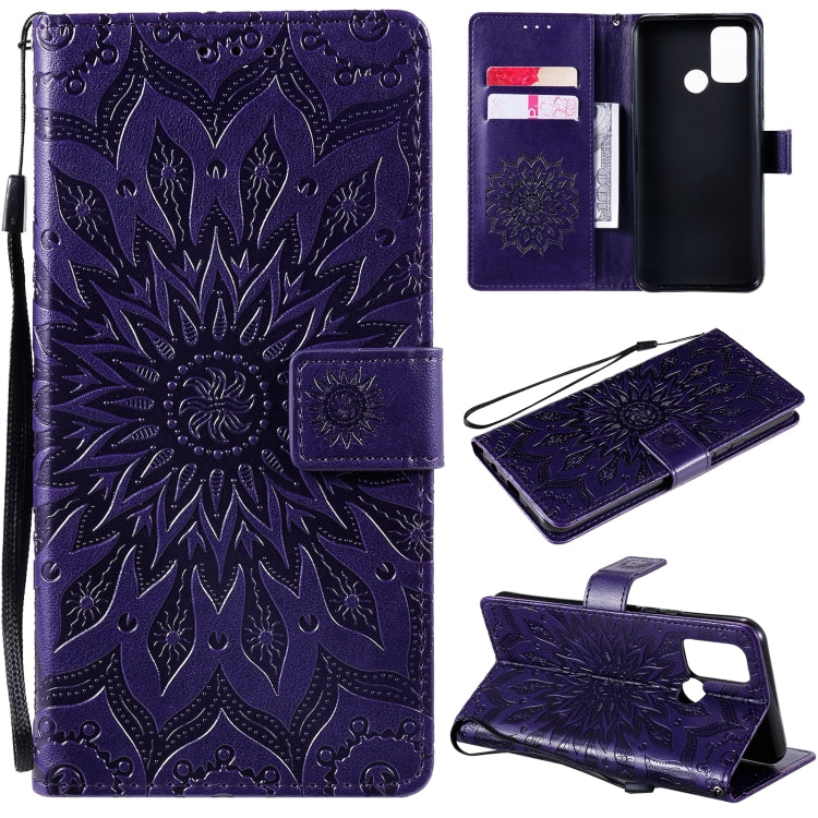 For OPPO Realme 7i / C17 Sun Embossing Pattern Horizontal Flip Leather Case with Card Slot & Holder & Wallet & Lanyard