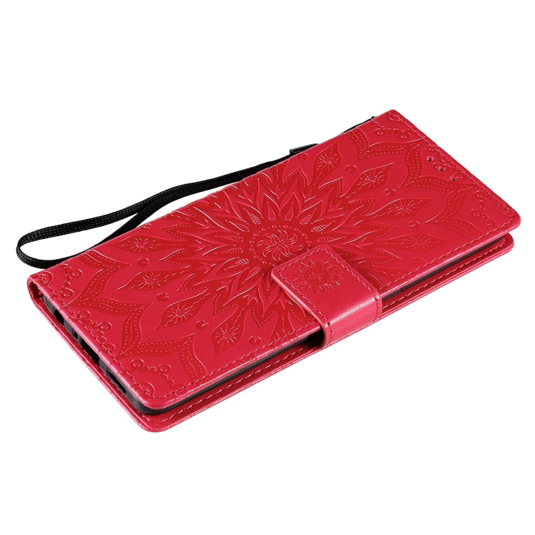 For OPPO Reno4 Pro 4G Sun Embossing Pattern Horizontal Flip Leather Case with Card Slot & Holder & Wallet & Lanyard