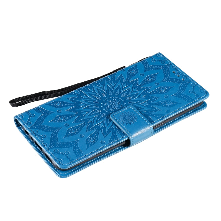 For OPPO Reno4 Sun Embossing Pattern Horizontal Flip Leather Case with Card Slot & Holder & Wallet & Lanyard