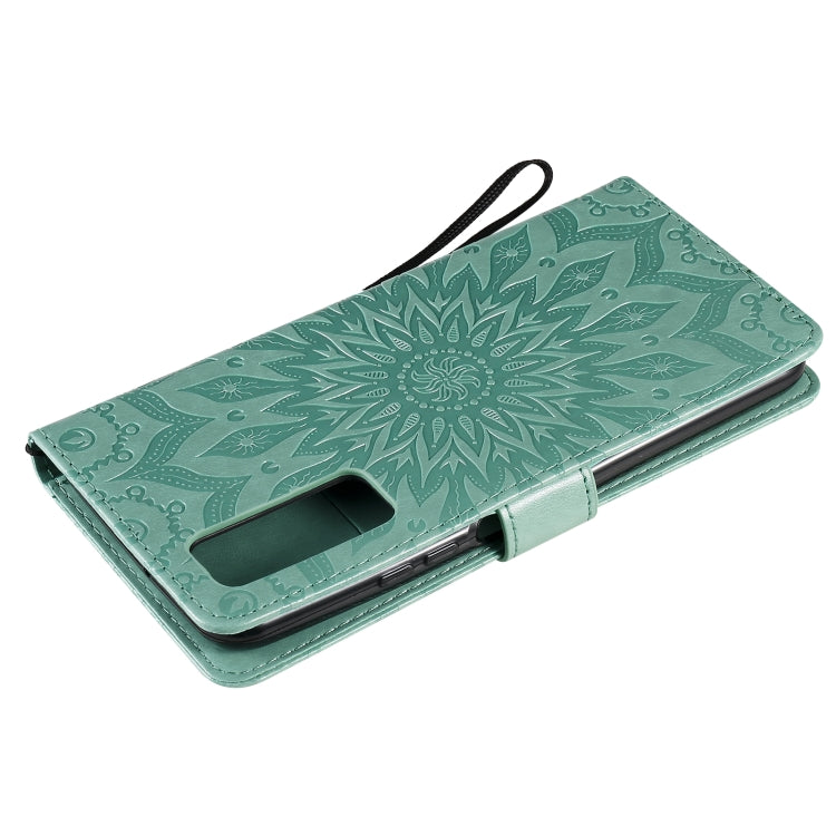 For Huawei P Smart 2021 Sun Embossing Pattern Horizontal Flip Leather Case with Card Slot & Holder & Wallet & Lanyard