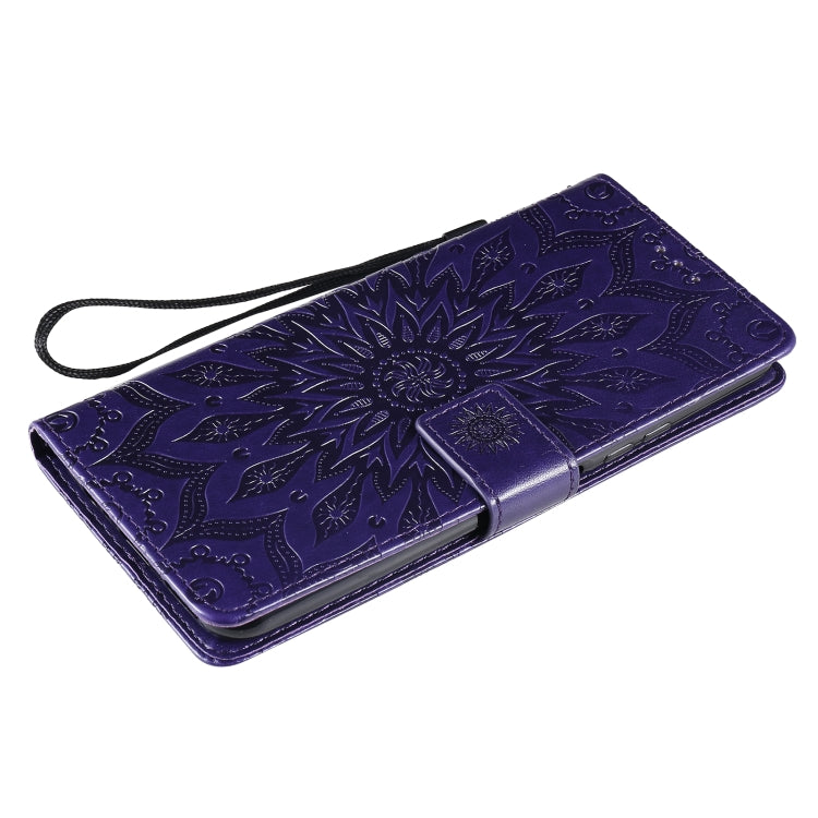 For Huawei P Smart 2021 Sun Embossing Pattern Horizontal Flip Leather Case with Card Slot & Holder & Wallet & Lanyard