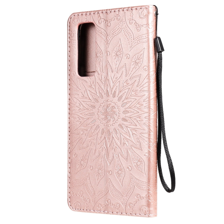 For Huawei P Smart 2021 Sun Embossing Pattern Horizontal Flip Leather Case with Card Slot & Holder & Wallet & Lanyard