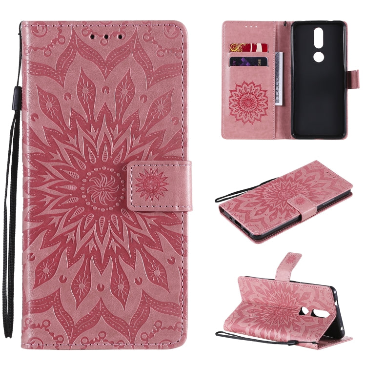 For Nokia 2.4 Sun Embossing Pattern Horizontal Flip Leather Case with Card Slot & Holder & Wallet & Lanyard