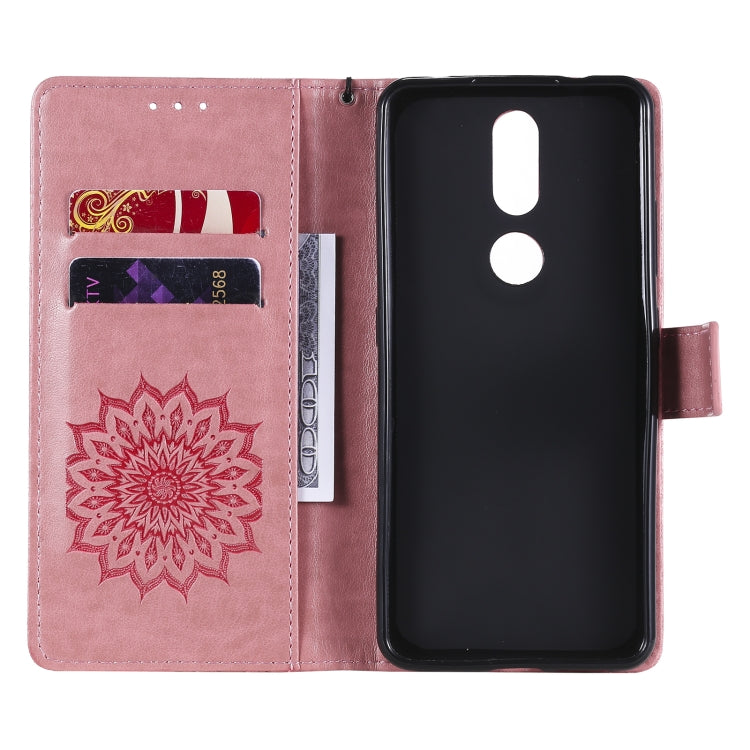 For Nokia 2.4 Sun Embossing Pattern Horizontal Flip Leather Case with Card Slot & Holder & Wallet & Lanyard