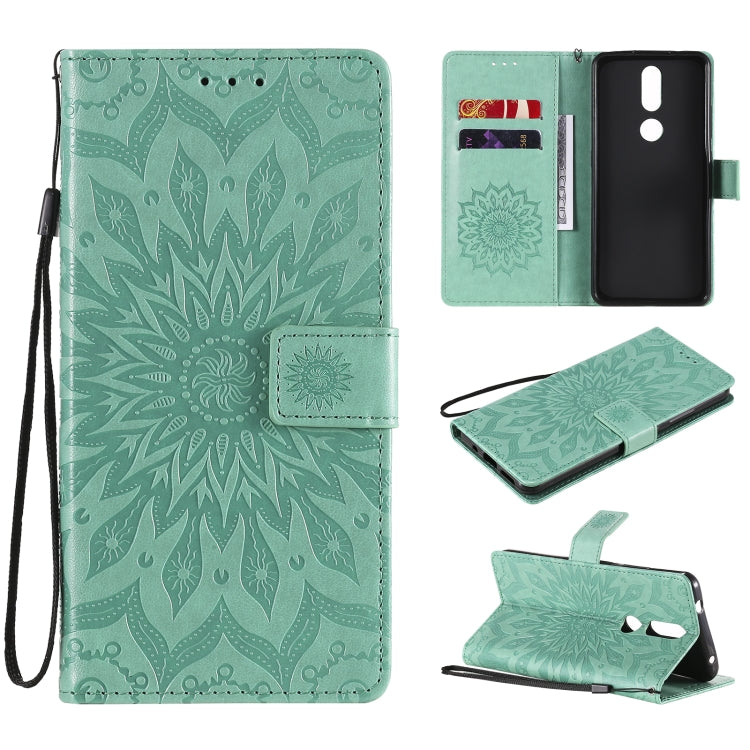 For Nokia 2.4 Sun Embossing Pattern Horizontal Flip Leather Case with Card Slot & Holder & Wallet & Lanyard