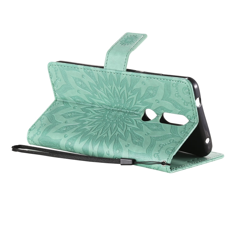 For Nokia 2.4 Sun Embossing Pattern Horizontal Flip Leather Case with Card Slot & Holder & Wallet & Lanyard