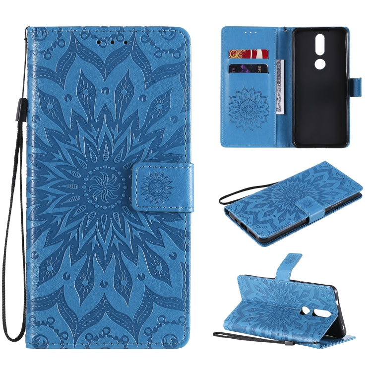 For Nokia 2.4 Sun Embossing Pattern Horizontal Flip Leather Case with Card Slot & Holder & Wallet & Lanyard