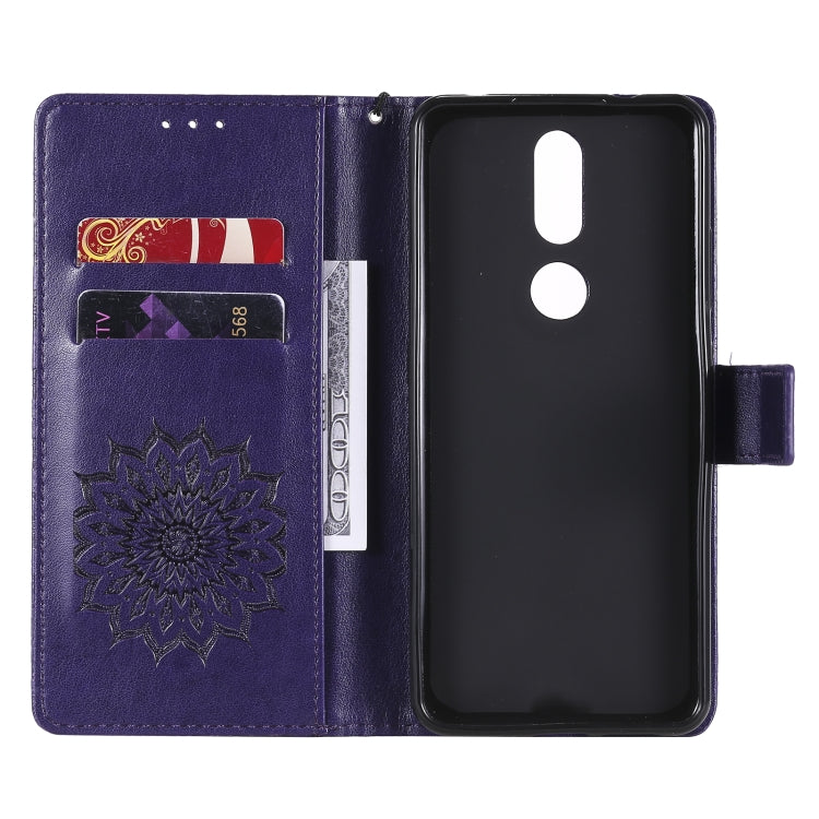 For Nokia 2.4 Sun Embossing Pattern Horizontal Flip Leather Case with Card Slot & Holder & Wallet & Lanyard