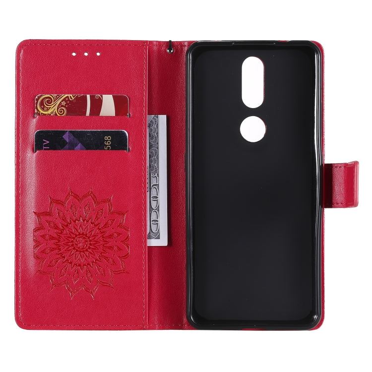 For Nokia 2.4 Sun Embossing Pattern Horizontal Flip Leather Case with Card Slot & Holder & Wallet & Lanyard