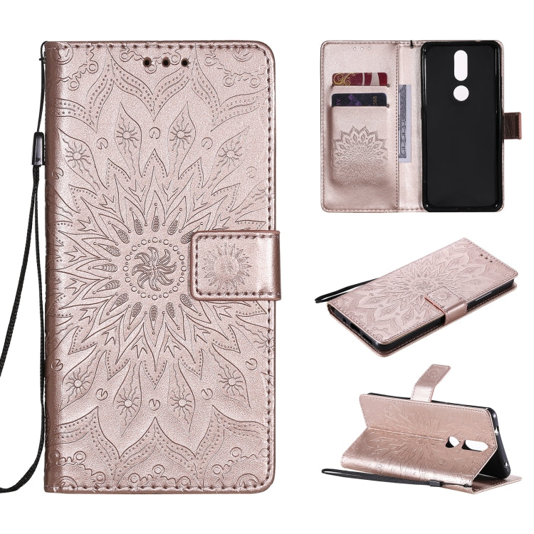 For Nokia 2.4 Sun Embossing Pattern Horizontal Flip Leather Case with Card Slot & Holder & Wallet & Lanyard