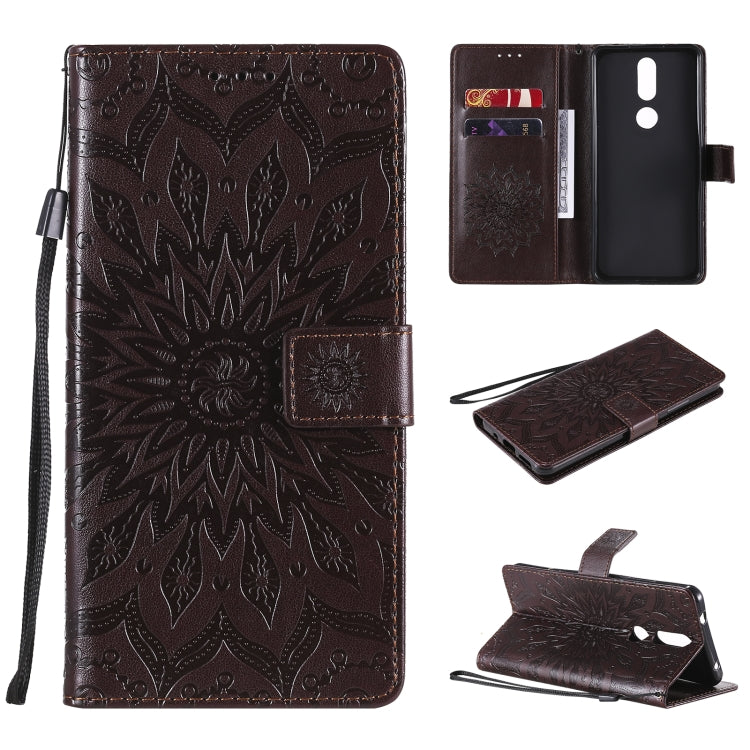 For Nokia 2.4 Sun Embossing Pattern Horizontal Flip Leather Case with Card Slot & Holder & Wallet & Lanyard