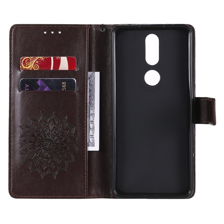 For Nokia 2.4 Sun Embossing Pattern Horizontal Flip Leather Case with Card Slot & Holder & Wallet & Lanyard