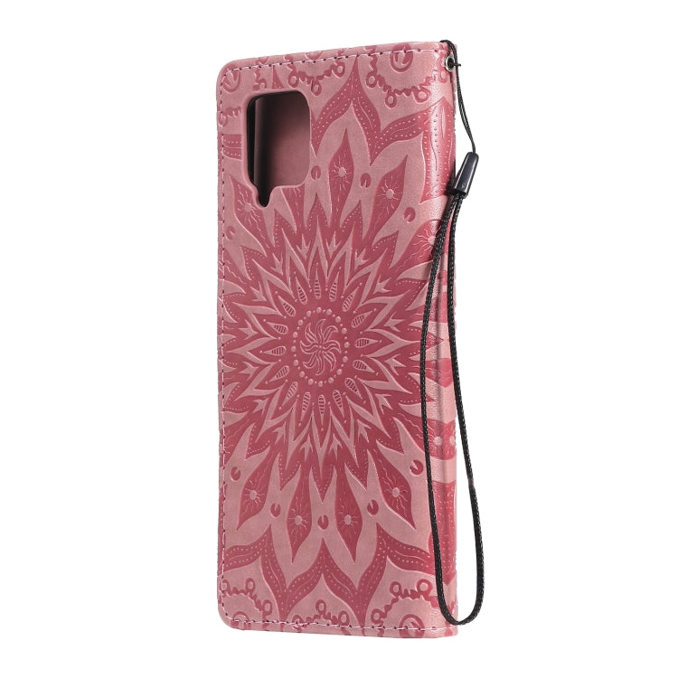 For Samsung Galaxy A42 5G Sun Embossing Pattern Horizontal Flip Leather Case with Card Slot & Holder & Wallet & Lanyard