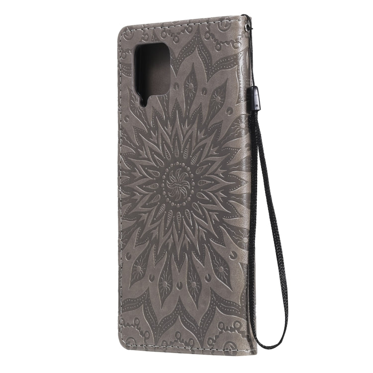 For Samsung Galaxy A42 5G Sun Embossing Pattern Horizontal Flip Leather Case with Card Slot & Holder & Wallet & Lanyard