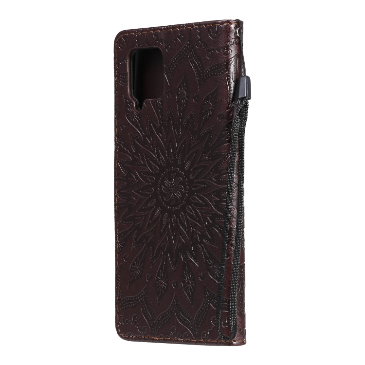 For Samsung Galaxy A42 5G Sun Embossing Pattern Horizontal Flip Leather Case with Card Slot & Holder & Wallet & Lanyard