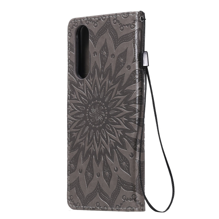 For Sony Xperia5 II Sun Embossing Pattern Horizontal Flip Leather Case with Card Slot & Holder & Wallet & Lanyard