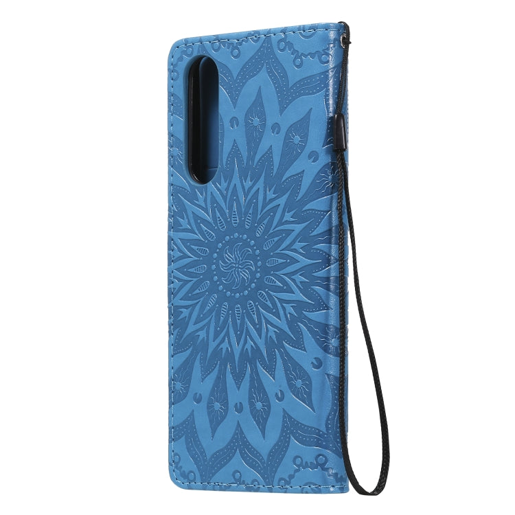 For Sony Xperia5 II Sun Embossing Pattern Horizontal Flip Leather Case with Card Slot & Holder & Wallet & Lanyard
