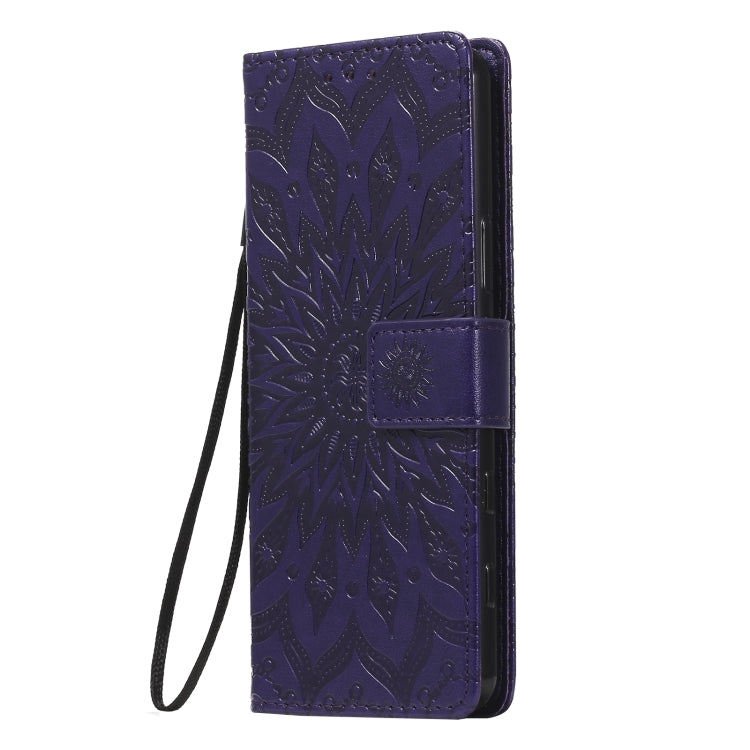 For Sony Xperia5 II Sun Embossing Pattern Horizontal Flip Leather Case with Card Slot & Holder & Wallet & Lanyard