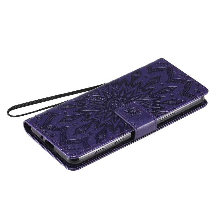 For Sony Xperia5 II Sun Embossing Pattern Horizontal Flip Leather Case with Card Slot & Holder & Wallet & Lanyard