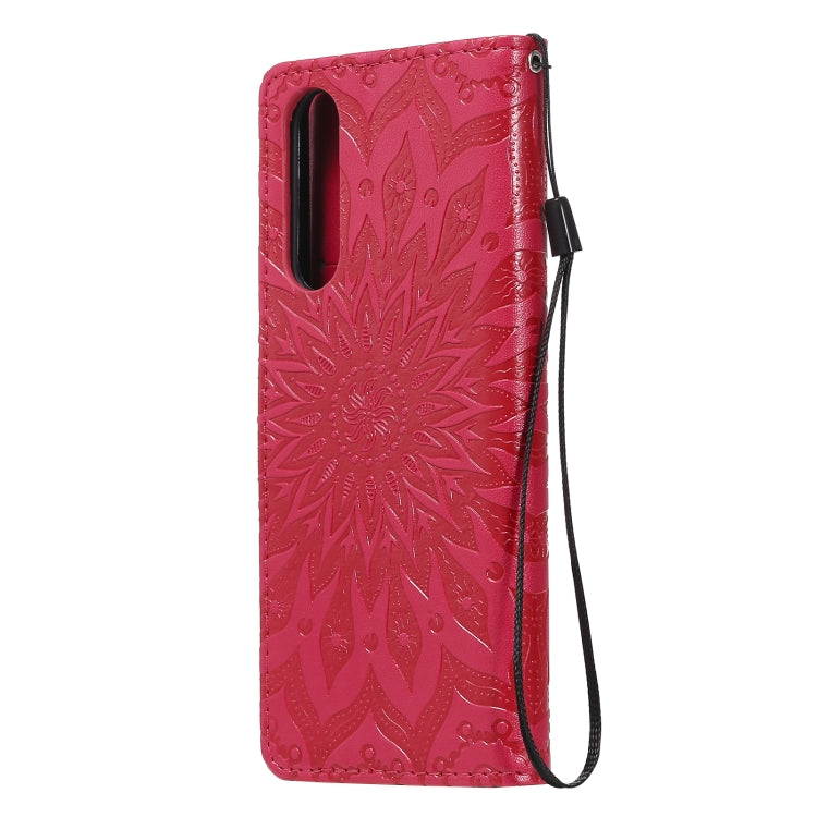For Sony Xperia5 II Sun Embossing Pattern Horizontal Flip Leather Case with Card Slot & Holder & Wallet & Lanyard