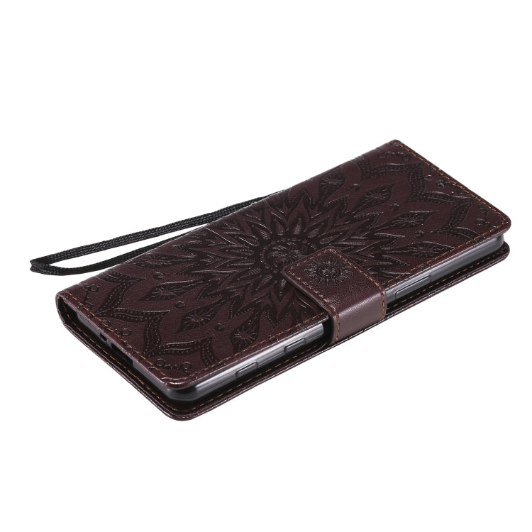 For Sony Xperia5 II Sun Embossing Pattern Horizontal Flip Leather Case with Card Slot & Holder & Wallet & Lanyard