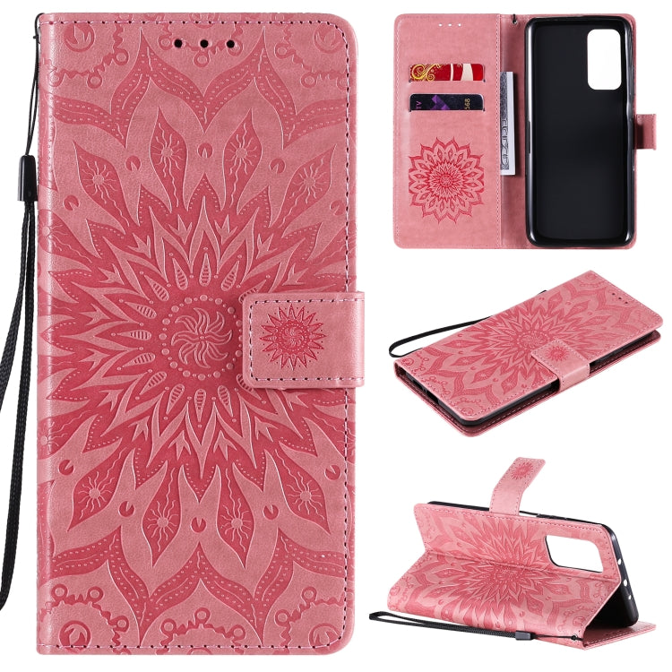 For Xiaomi Mi 10T / 10T Pro Sun Embossing Pattern Horizontal Flip Leather Case with Card Slot & Holder & Wallet & Lanyard