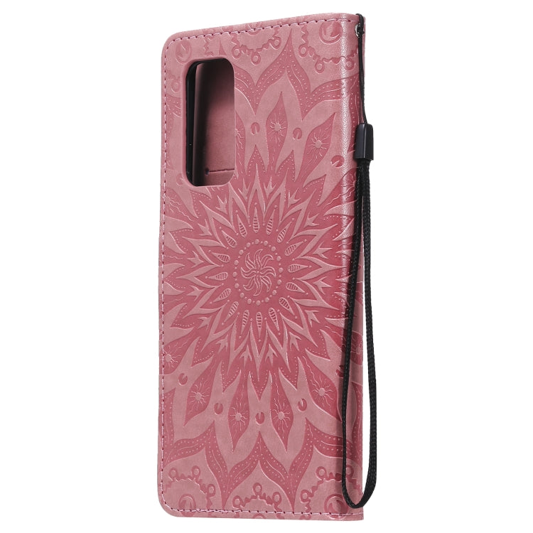 For Xiaomi Mi 10T / 10T Pro Sun Embossing Pattern Horizontal Flip Leather Case with Card Slot & Holder & Wallet & Lanyard