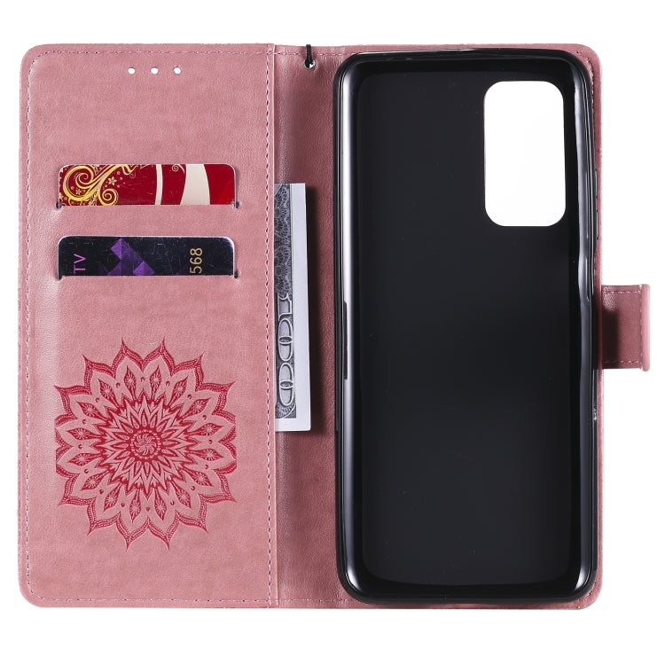 For Xiaomi Mi 10T / 10T Pro Sun Embossing Pattern Horizontal Flip Leather Case with Card Slot & Holder & Wallet & Lanyard