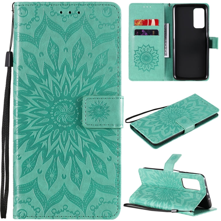 For Xiaomi Mi 10T / 10T Pro Sun Embossing Pattern Horizontal Flip Leather Case with Card Slot & Holder & Wallet & Lanyard