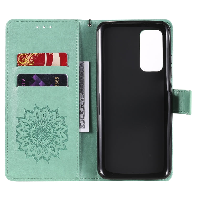 For Xiaomi Mi 10T / 10T Pro Sun Embossing Pattern Horizontal Flip Leather Case with Card Slot & Holder & Wallet & Lanyard